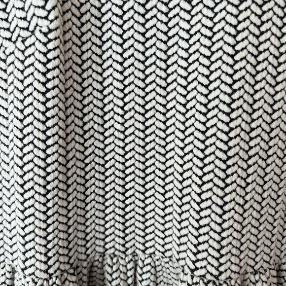 LOFT Sleeveless Fit and Flare Chevron Dress | Petite - Picture 3 of 10